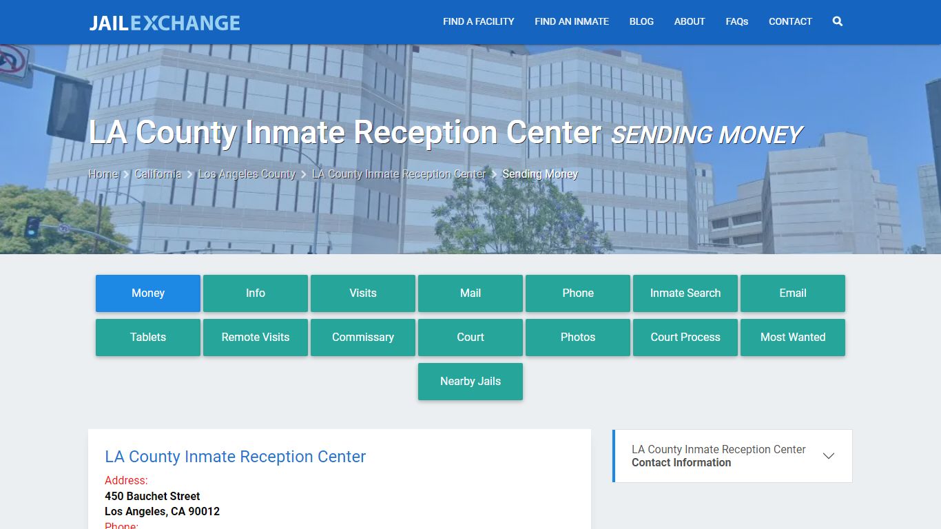 LA County Inmate Reception Center Sending Money - Jail Exchange